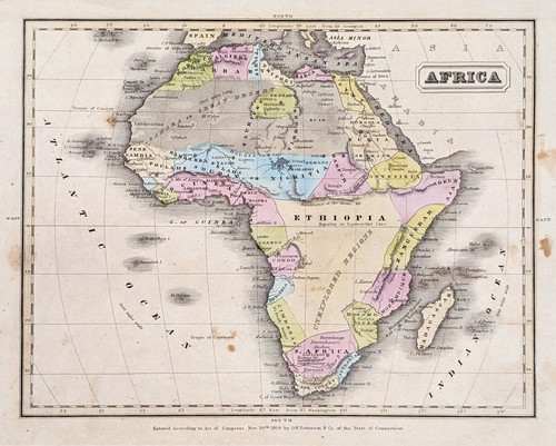 1829 mappa africa originale - africa,
