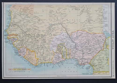 Antica mappa 1898 africa - mappa,