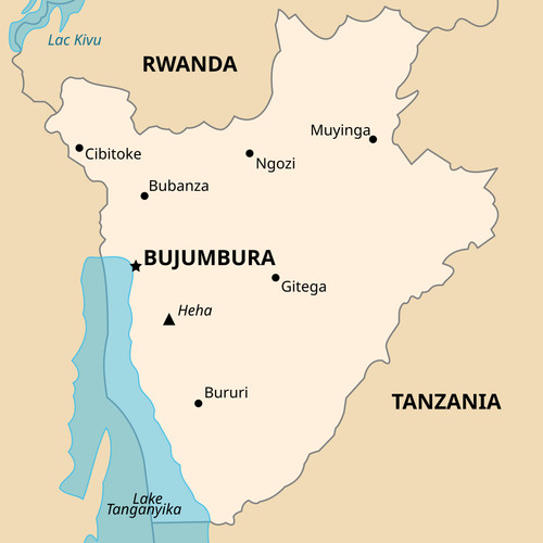 Mappa politica burundi - politica, africa