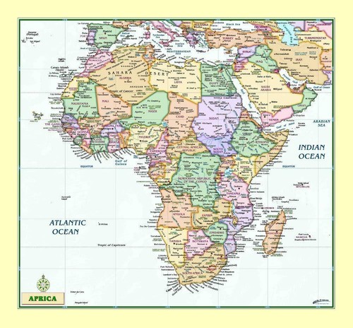 Mappa parete africa - da,
