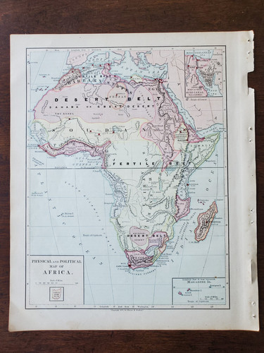 1877 mappa colorata africa - 1877,