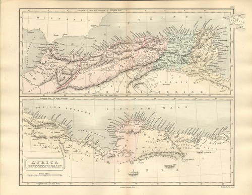 Antica mappa geografica - antica, di