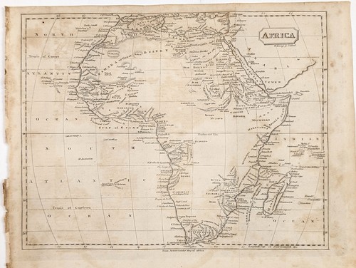 1815 mappa africa originale - africa, r