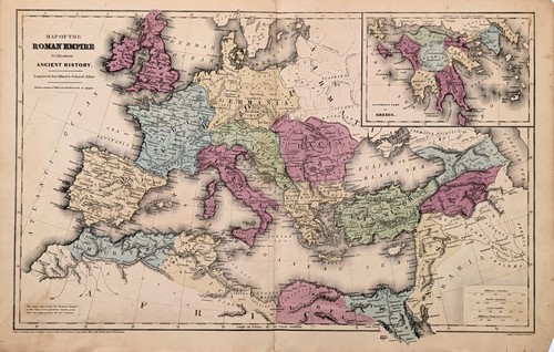 1845 impero romano mappa - 1845,