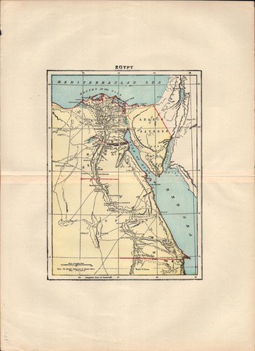 1896 mappa dell egitto antica - mappa, dell'egitto