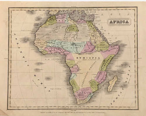 1829 mappa africa originale - africa,