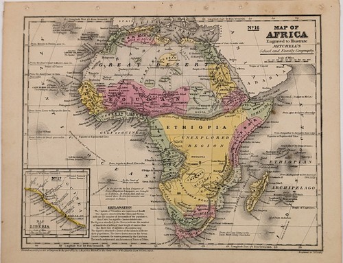 1839 mappa africa originale - mappa,