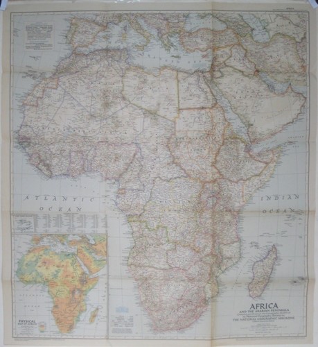 1950 mappa africa - africa, coloniale