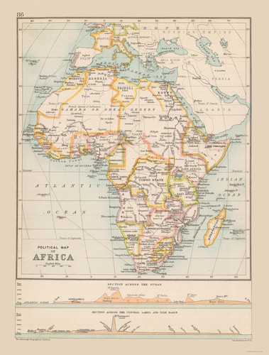 Mappa storica africa - -,