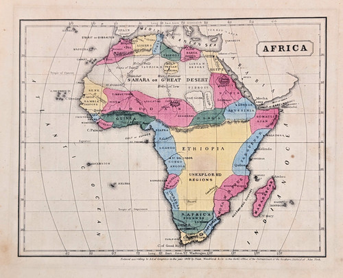 1849 mappa africa originale - africa,