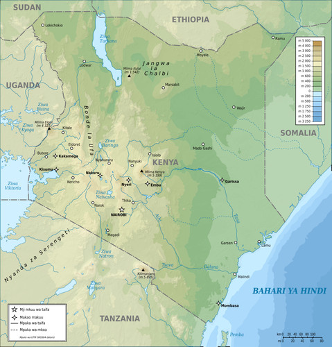Poster mappa parete - mappa, kenya