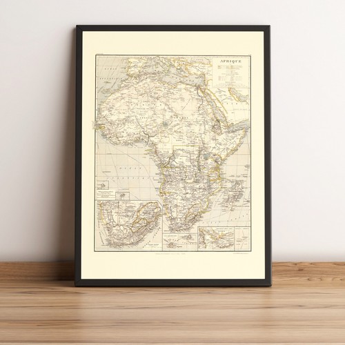 Stampa mappa africa vintage - mappa,