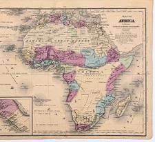 1844 Mappa AFRICA ORIGINALE