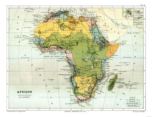 Mappa storica africa - mappa,