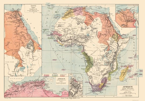 Mappa storica africa - mappa,