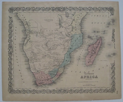 Mappa colton originale - colton, 1855